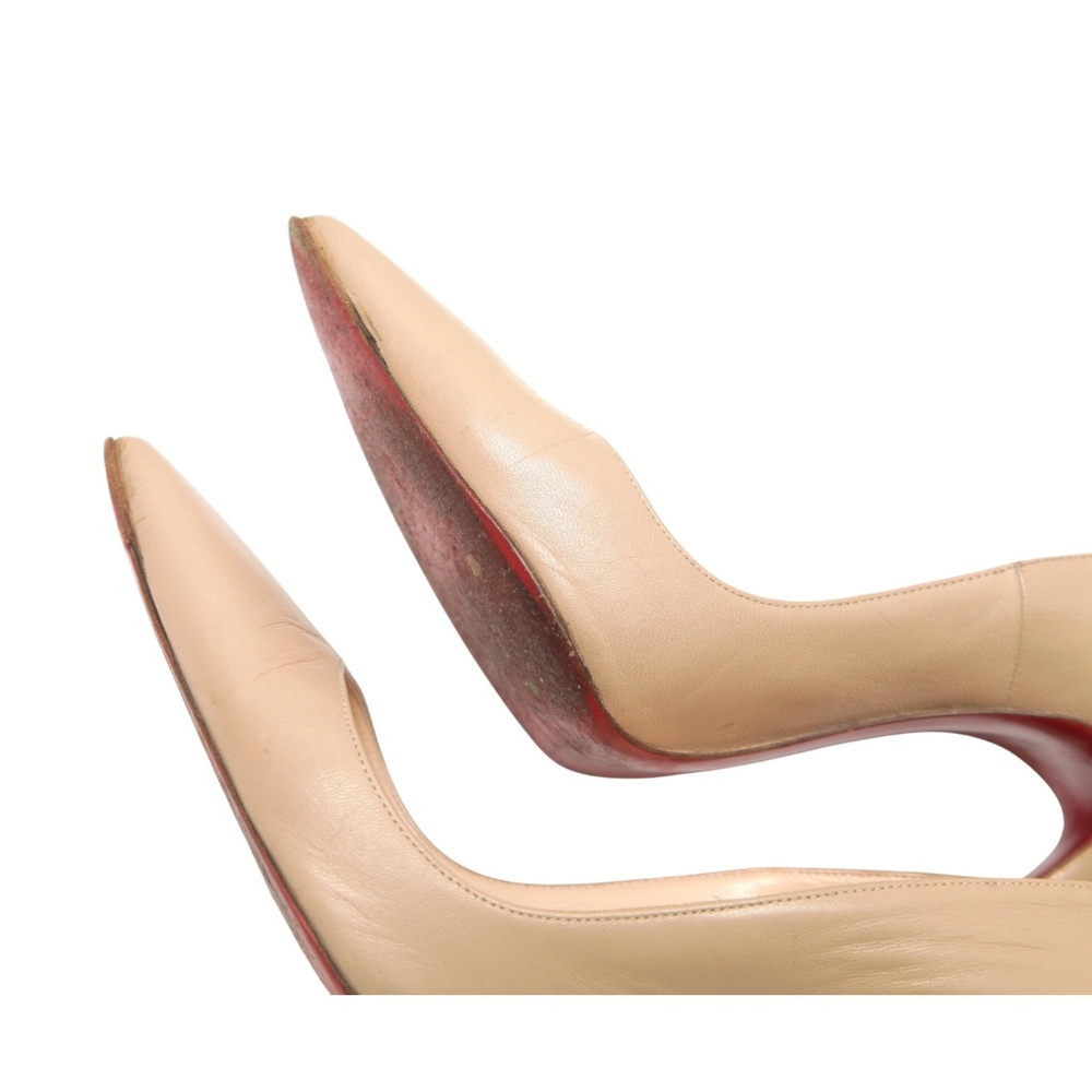 CHRISTIAN LOUBOUTIN Pumps Leather Beige SO KATE 120mm Heels Pointed Toe 38 $845 - Picture 12 of 14